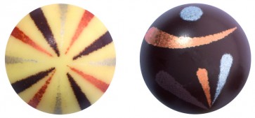 Boules tricolores Boules tricolores - Chocolat noir et blanc  Diamètre 30 mm  