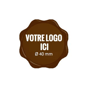 Plaquettes chocolat Label diamètre 40 mm