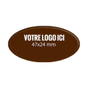 Plaquettes chocolat ovales diamètre 47 x 24 mm sans relief extérieur