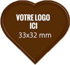 Plaque chocolat à personnaliser coeur 33 x 32 mm