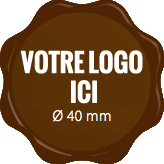 Plaque chocolat à personnaliser label 40 mm