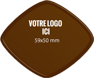 Plaque chocolat à personnaliser losange 59 x 50 mm